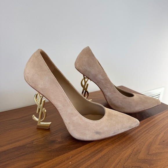 YSL Beige Suede Pumps - Picture 1 of 7